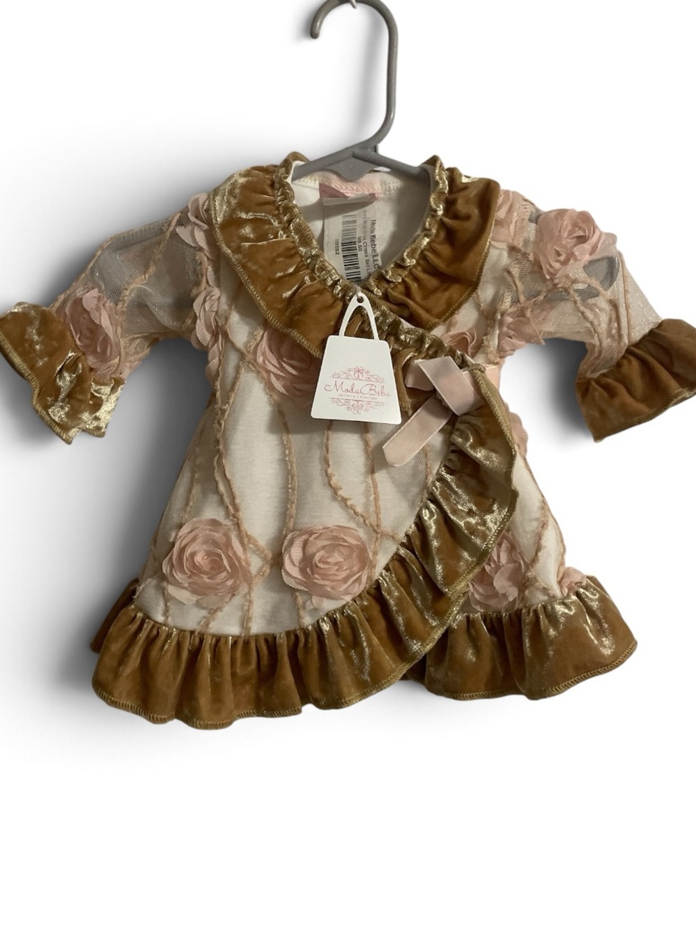 NWT Moda BeBe Ivory Rose Criss Cross Set Little